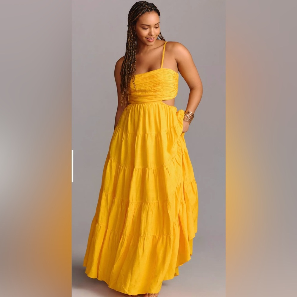 Anthropologie Let Me Be Cutout Tiered Dress NWT